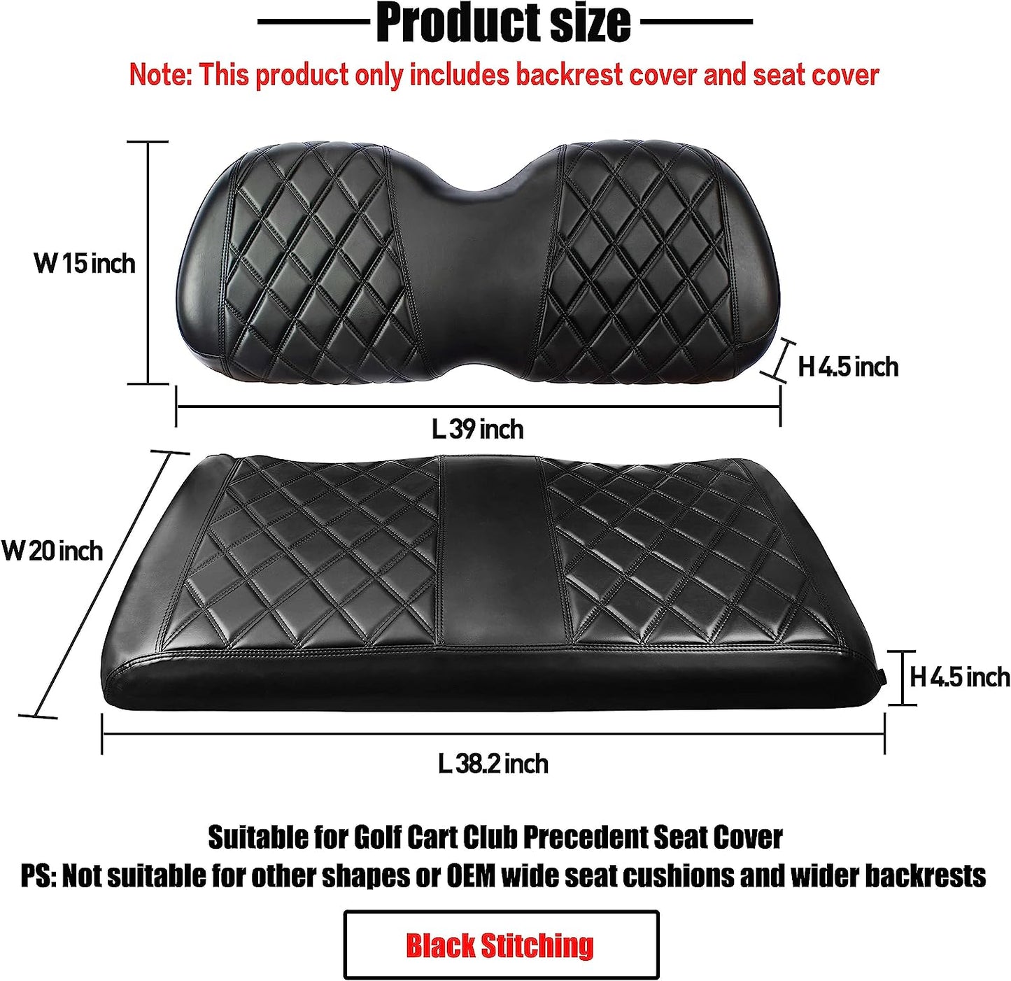 Seat Covers - Premium Diamond Slip On Cover - CLUB CAR PRECEDENT