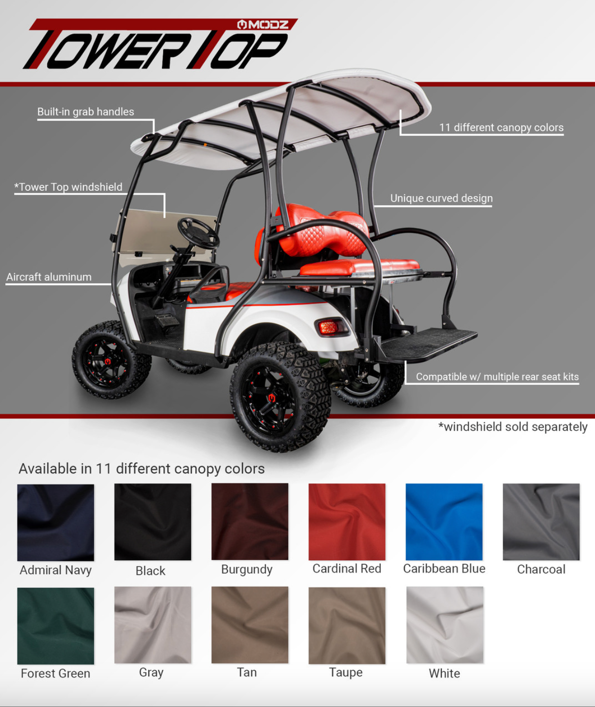 Extended Top - Tower Top - EZGO TXT / EZGO T48 / EZGO Express