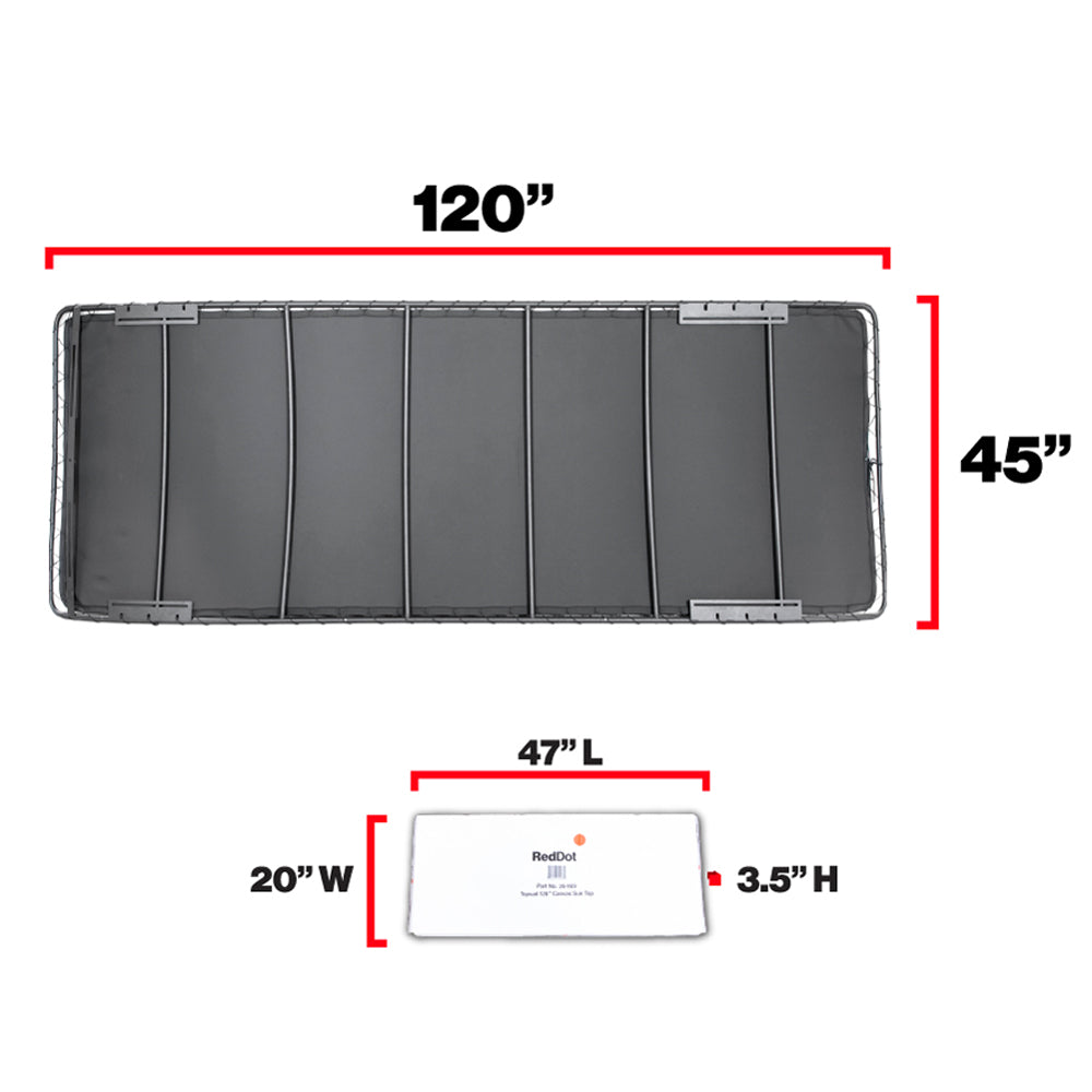 120” Topsail Bimini Style Sun Top - Black - UNIVERSAL FIT