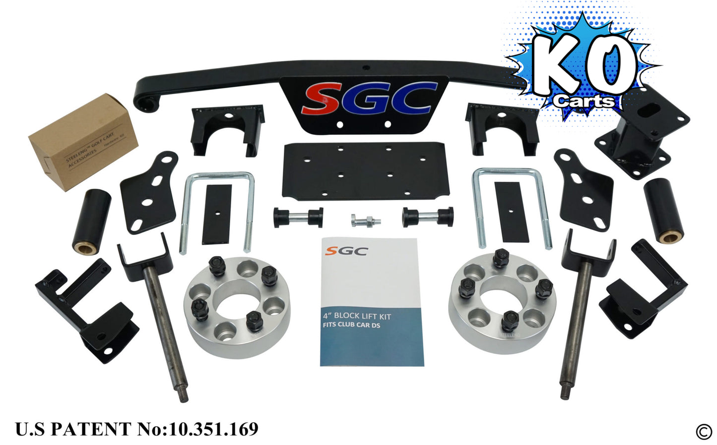 Lift Kit – 4" Block Spindle Extension Kit - CLUB CAR DS