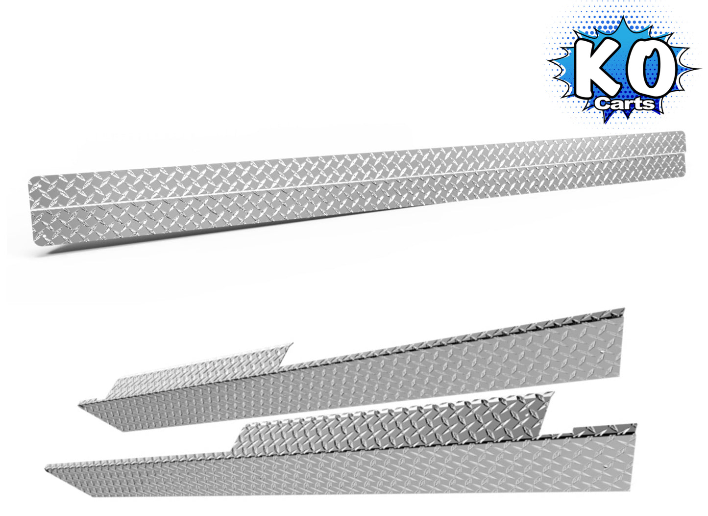 Kick Plate and Rockers Combo Set - Polished Diamond Plate - CLUB CAR DS