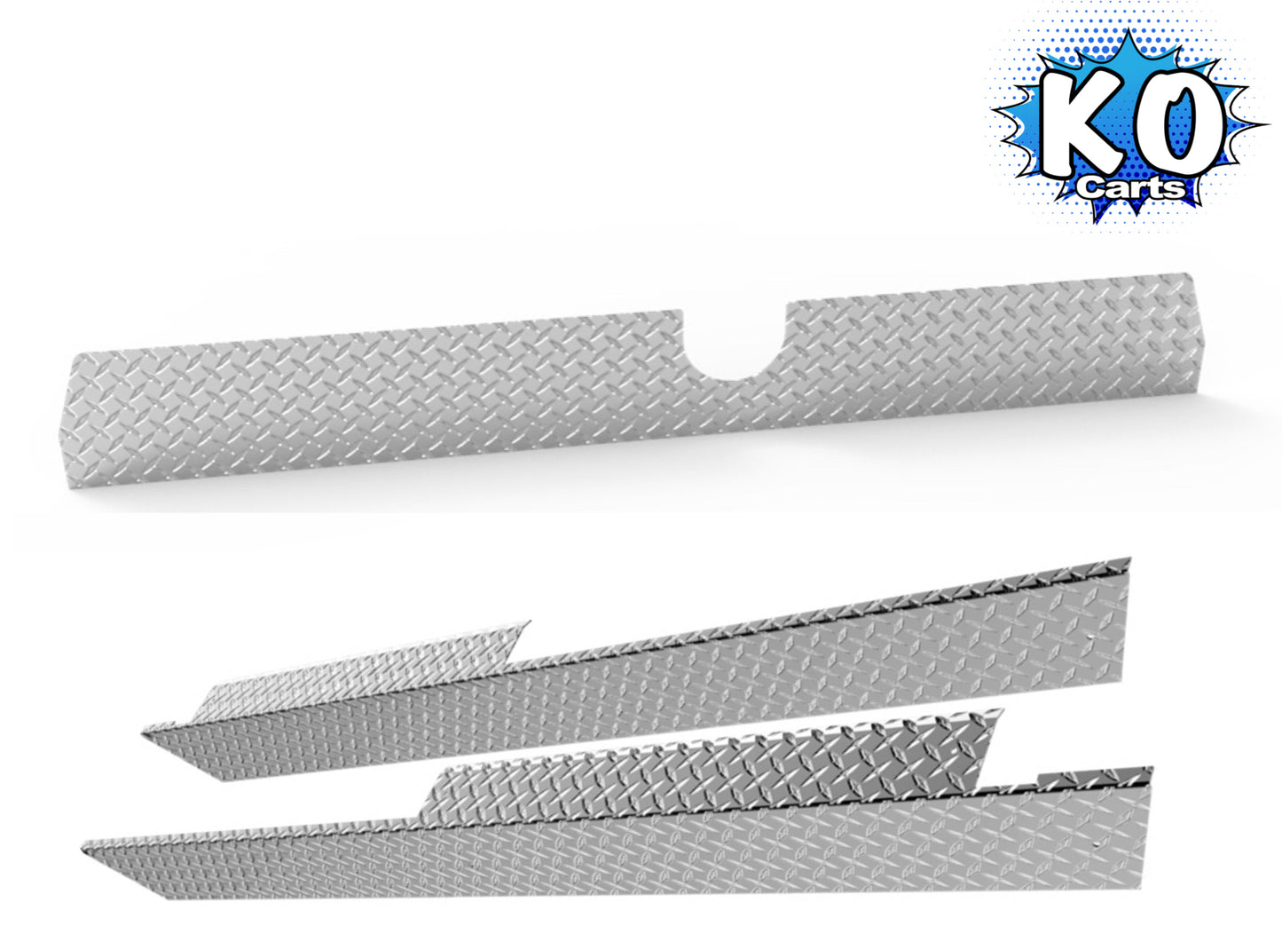 Kick Plate and Rockers Combo Set - Polished Diamond Plate - CLUB CAR PRECEDENT