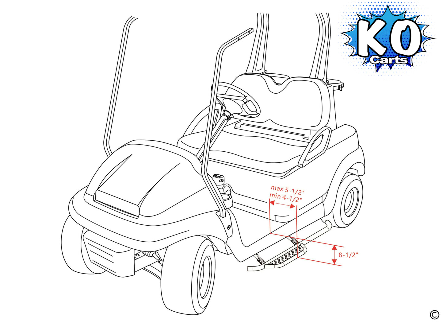 Running Boards Nerf Bars - CLUB CAR PRECEDENT