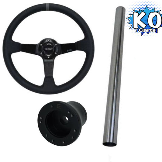 Steering Wheel Combo Kit - Black with Gray Stripe - CLUB CAR DS