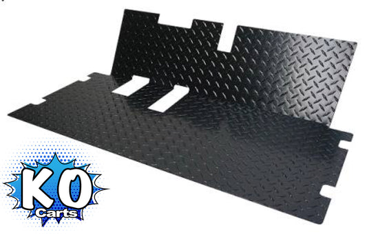 Full Cover Black Diamond Plate Floor Mat - EZGO RXV