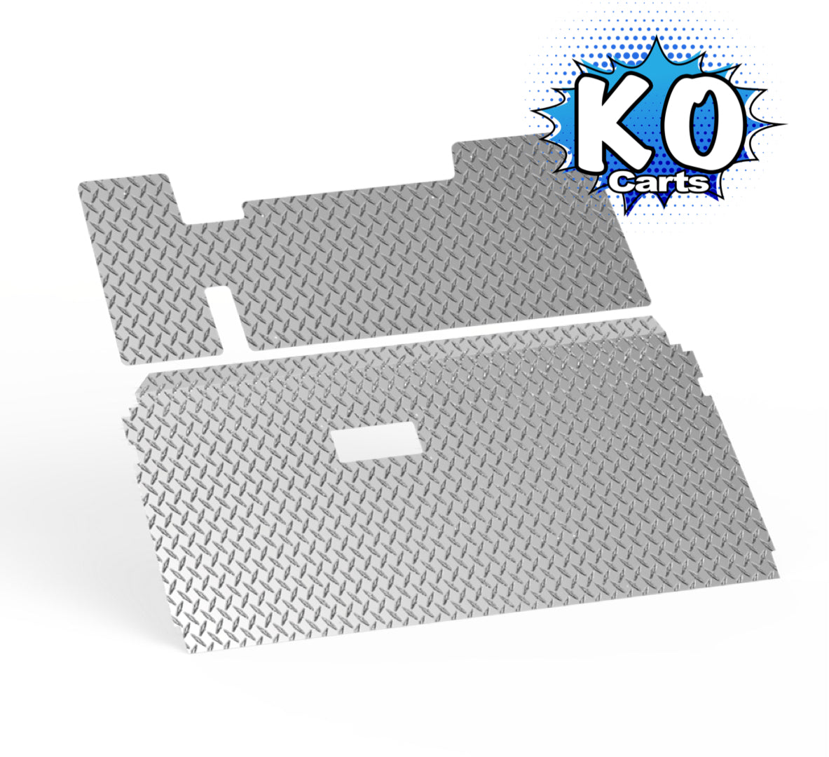 Full Cover Aluminum Diamond Plate Floor Mat - EZGO TXT