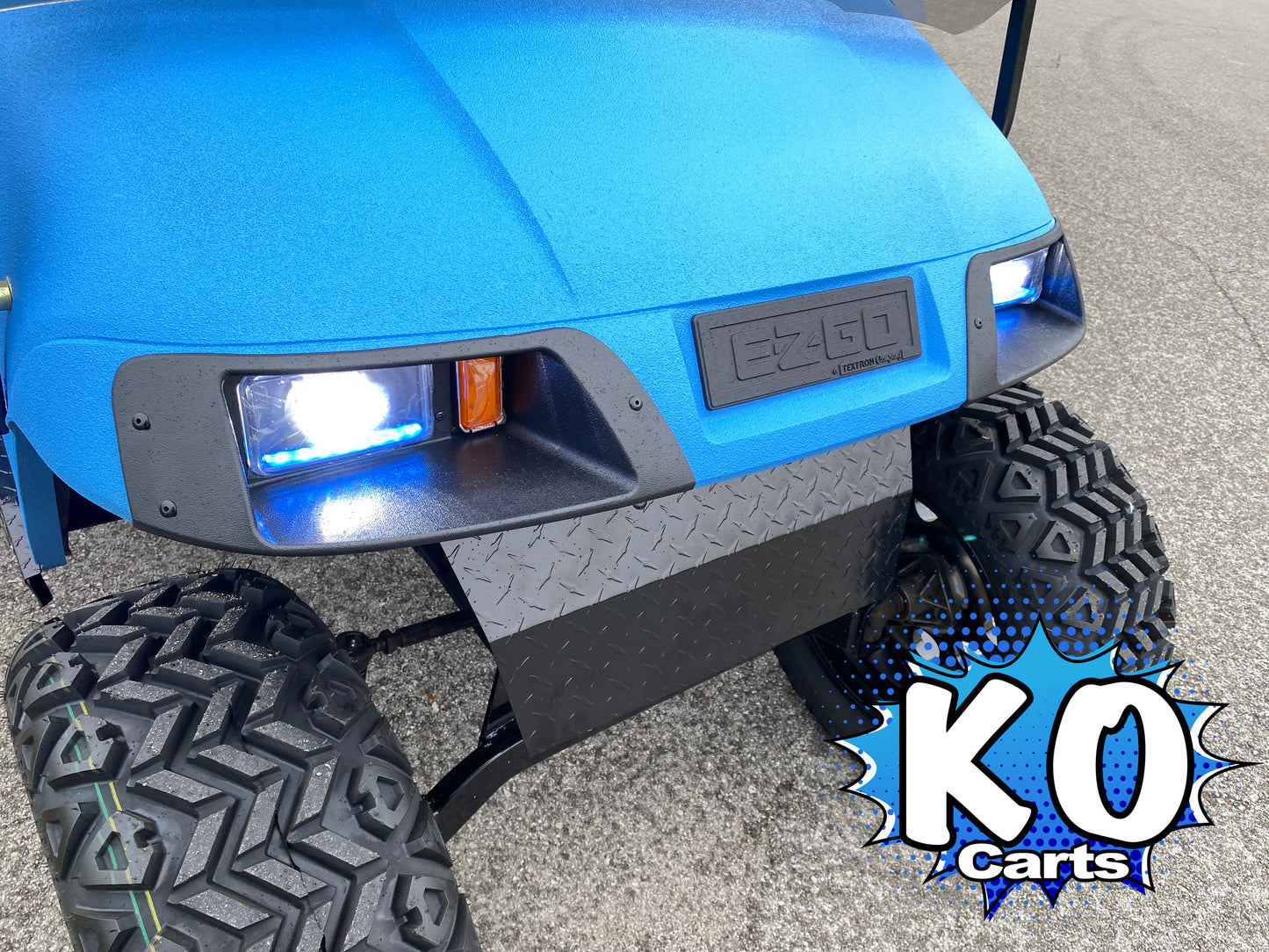 Front Bumper Shock Cover - Black Powder Coated Aluminum - EZGO TXT (1996-up)