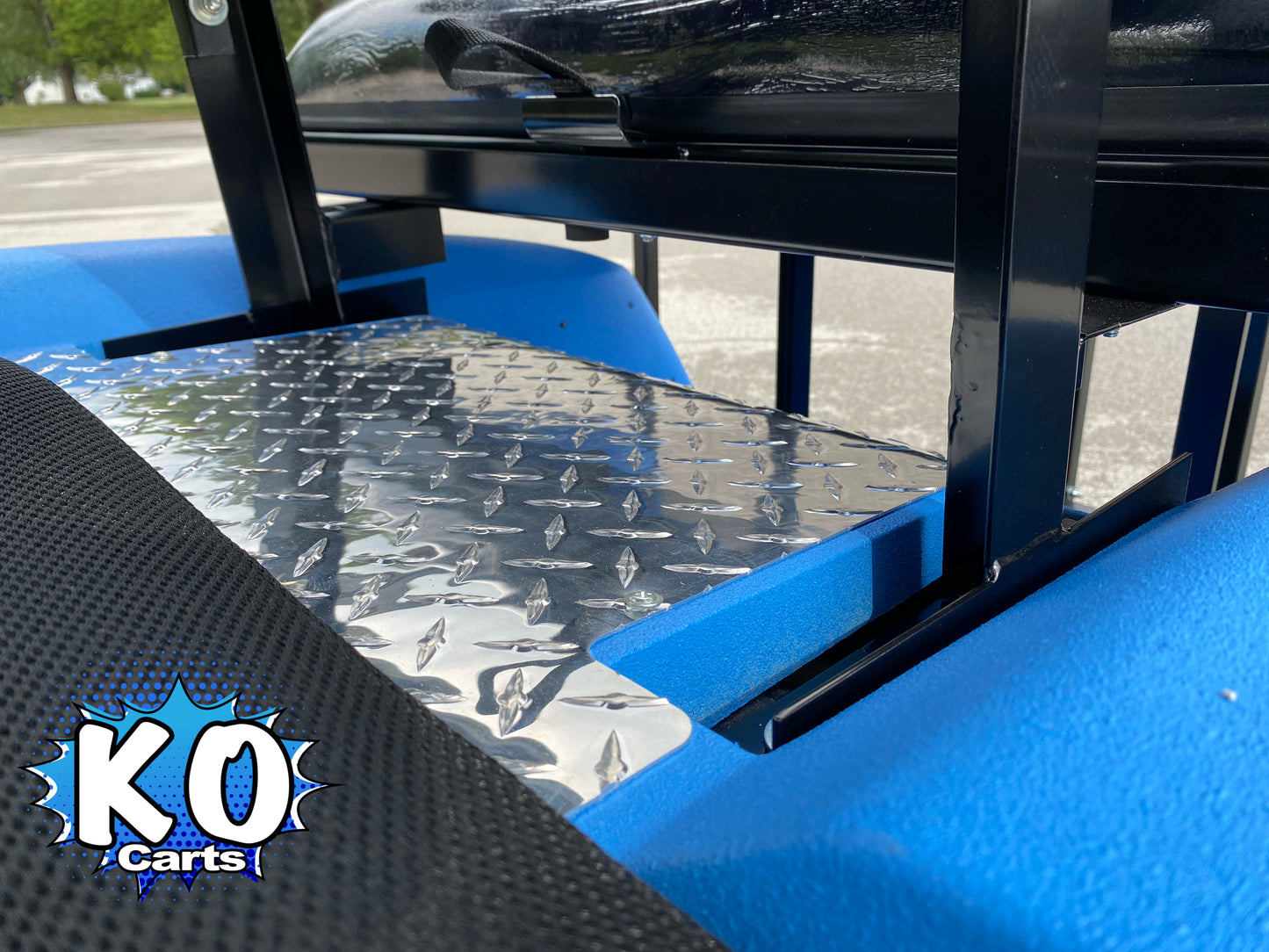 Engine Cover Access Panel - Polished Aluminum Diamond Plate - EZGO TXT (1996-UP)