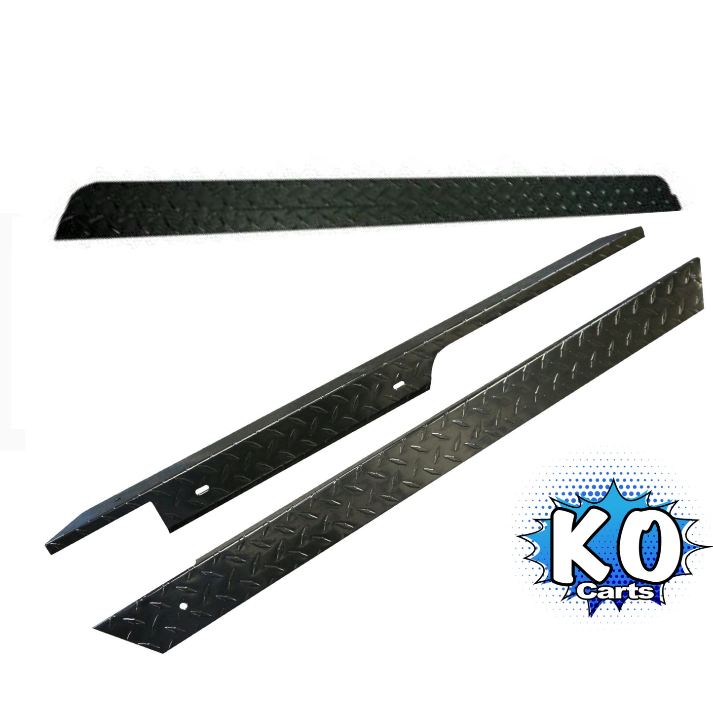 Kick Plate and Rockers Combo Set - Black Diamond Plate - EZGO TXT