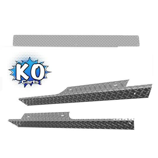 Kick Plate and Rockers Combo Set - Polished Diamond Plate - EZGO TXT