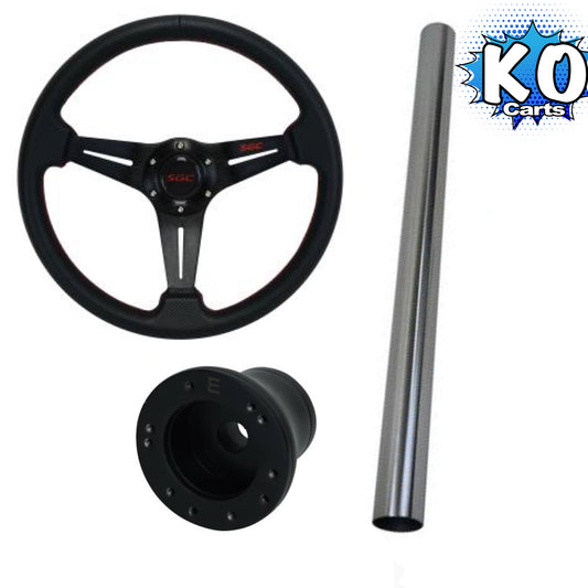 Steering Wheel Combo Kit - Black No Offset - EZGO RXV